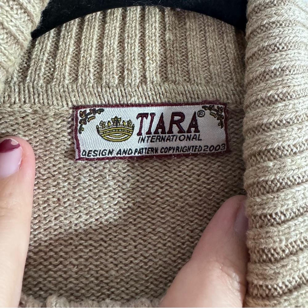 Vintage Tiara International Embroidered Floral Zip Cardigan Cottagecore Sweater - Picture 3 of 3